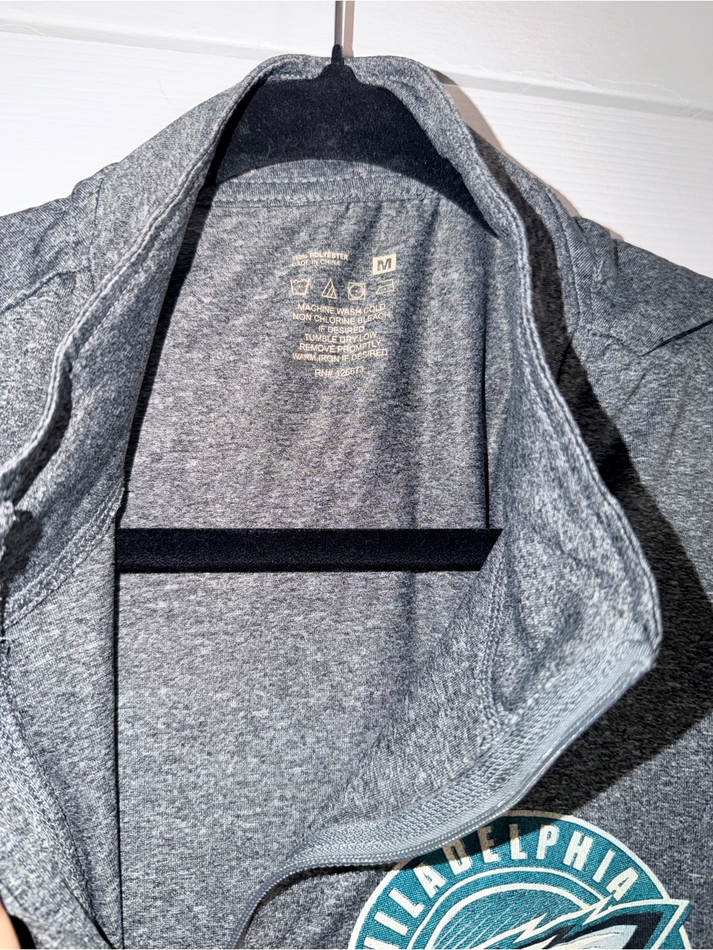 Philadelphia Eagles Gray Quarter-Zip Pullover - Picture 3 of 3